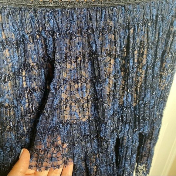 Self-Portrait Navy Metallic Pattern Mini Dress - Picture 5 of 13